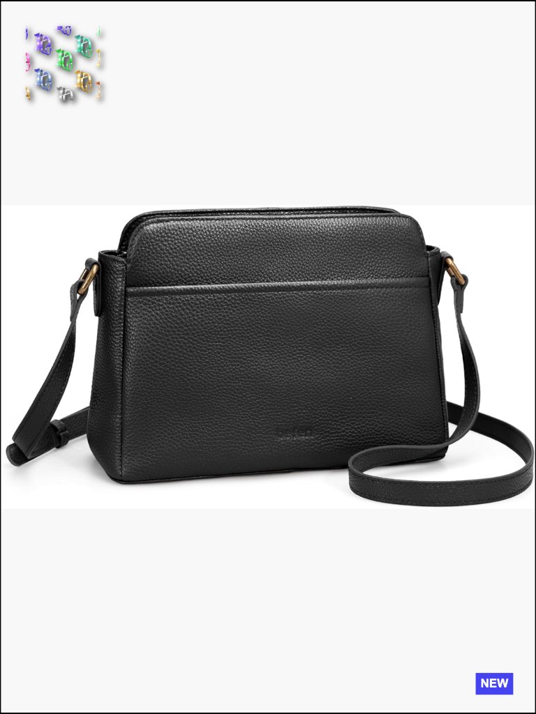 Genuine Leather Crossbody Bag Small Rfid Anti-Theft Locking Zipper Classic